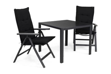 TUNIS Bord 90x90 Svart+2 MONACO LIGHT Stol m Dyna Svart