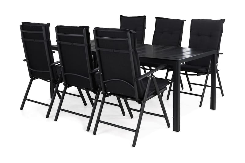 Tunis Matgrupp 205 + 6 Maggie Positionsstol m Dyna, Svart/Svart/Grå