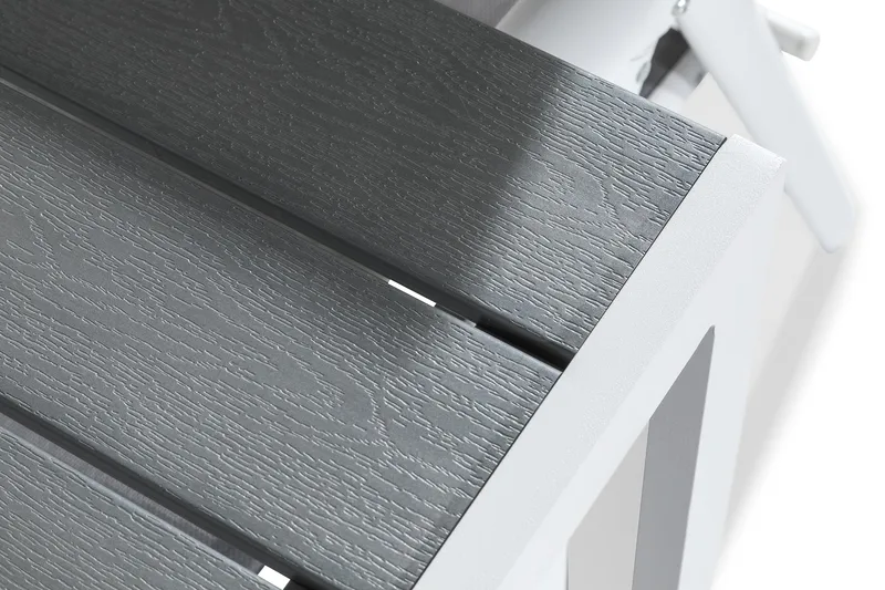 Tunis Matgrupp 205x90 + 6 Maggie Positionsstol - Vit/Grå - Utemöbler - Utegrupp - Matgrupper utomhus