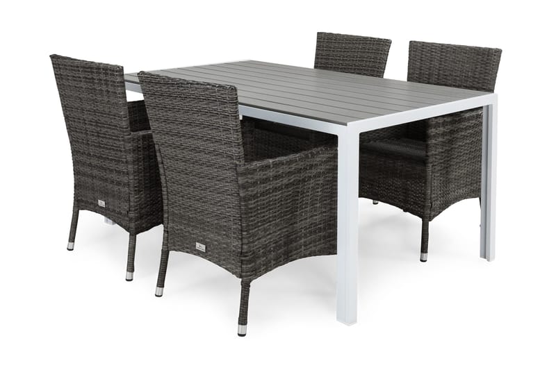 Tunis Matgrupp Utomhus 150 + 4 Thor Fåtölj - Vit/Grå - Utemöbler - Utegrupp - Matgrupper utomhus