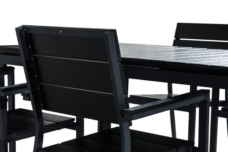 Tunis Matgrupp Utomhus 152-210x90 + 4 Stapestolar - Svart - Utemöbler - Utegrupp - Matgrupper utomhus