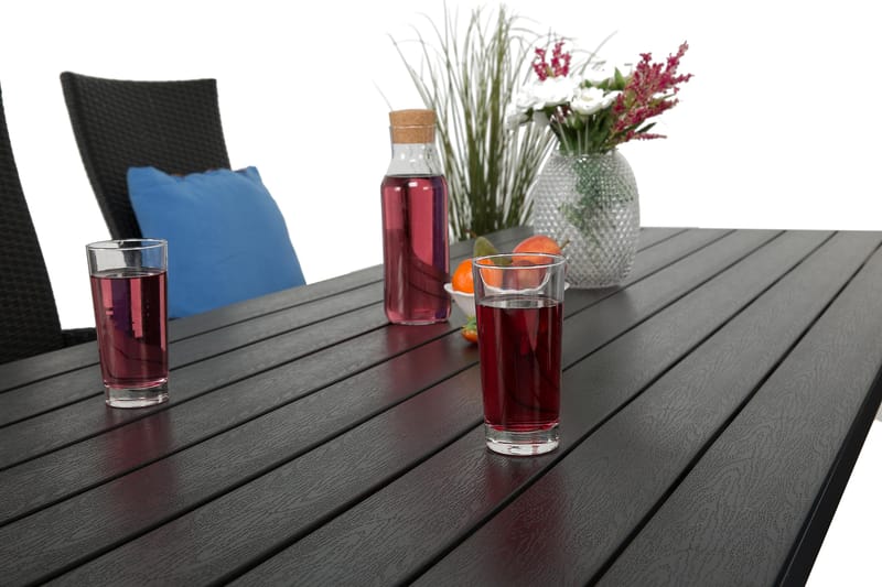 Tunis Matgrupp Utomhus 205 + 6 Jenny Ställbar Fåtölj - Svart - Utemöbler - Utegrupp - Matgrupper utomhus