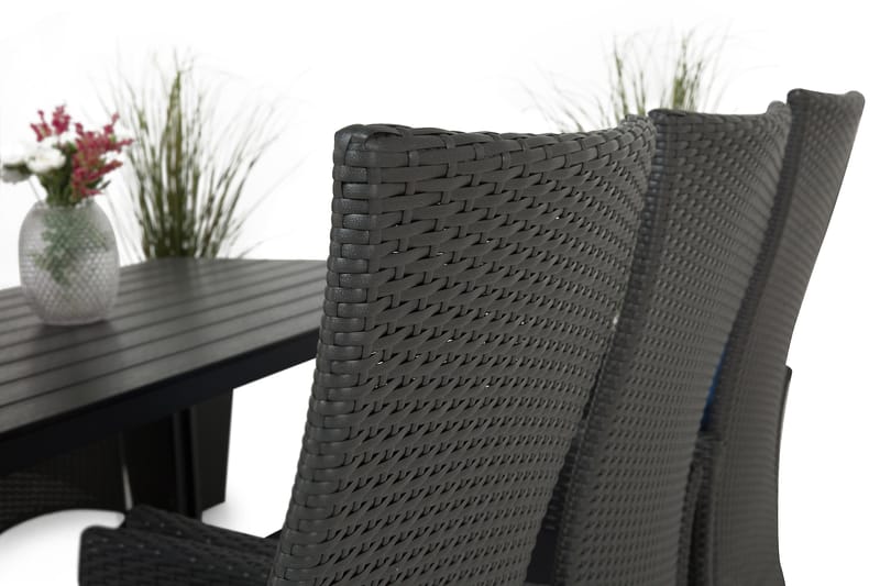 Tunis Matgrupp Utomhus 205 + 6 Jenny Ställbar Fåtölj - Svart - Utemöbler - Utegrupp - Matgrupper utomhus