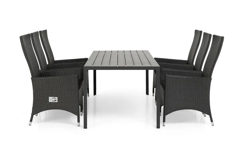 Tunis Matgrupp Utomhus 205 + 6 Jenny Ställbar Fåtölj, Svart