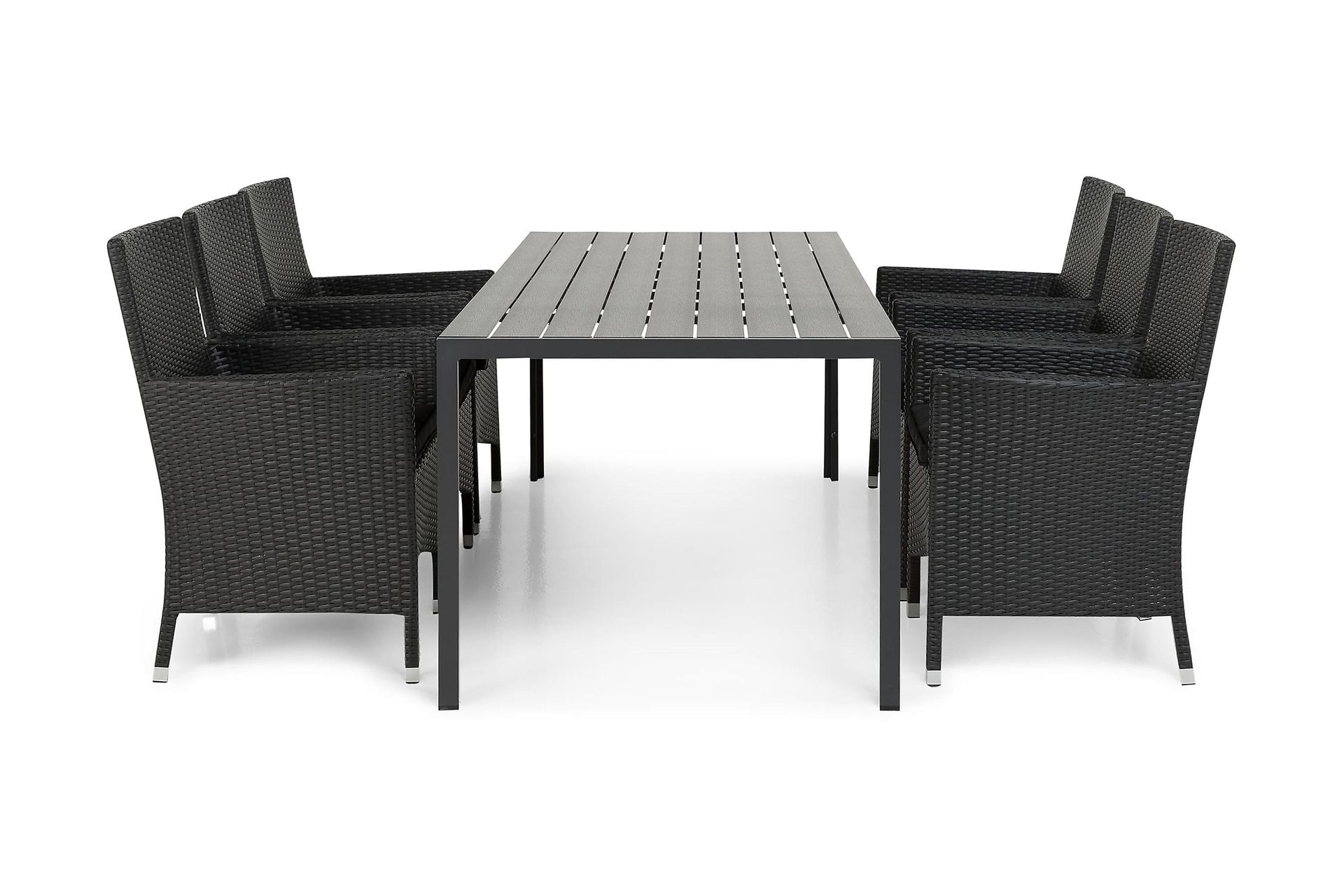 tunis matgrupp utomhus 205 + 6 thor fåtölj - svart/svart