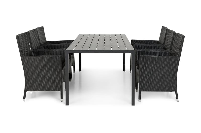 Tunis Matgrupp Utomhus 205 + 6 Thor Fåtölj, Svart/Svart