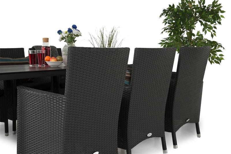 Tunis Matgrupp Utomhus 205 + 6 Thor Fåtölj - Svart/Svart - Utemöbler - Utegrupp - Matgrupper utomhus