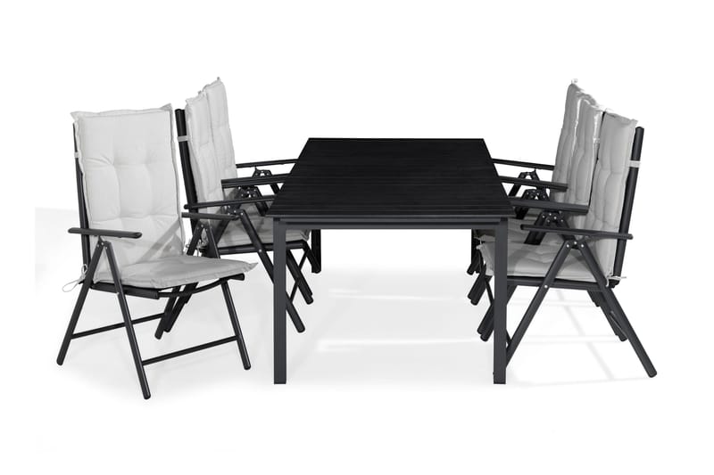 Tunis Matgrupp Utomhus 205x90 + 6 Maggie Positionsstol m Dyna, Svart/Offwhite