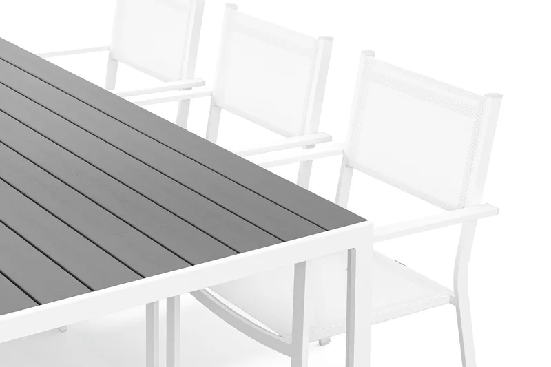 Tunis Matgrupp Utomhus 205x90 cm + 6 Tunis Stapelstol - Utemöbler - Utegrupp - Matgrupper utomhus