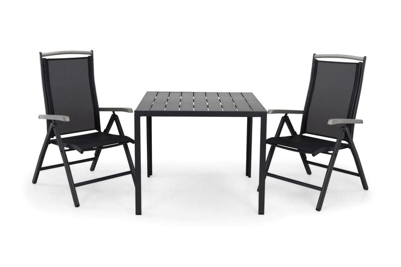 Tunis Matgrupp Utomhus 90 + 2 Monaco Lyx Positionsstol, Svart