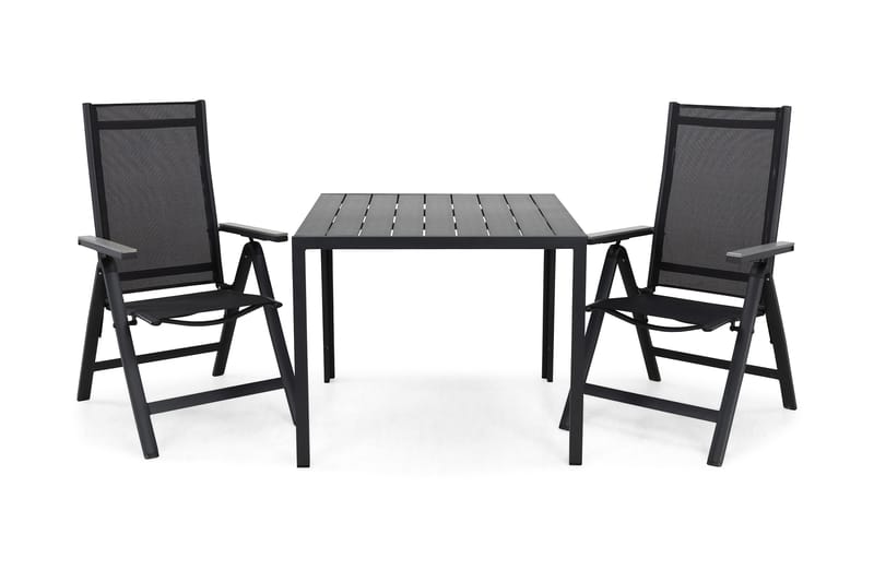 Tunis Matgrupp Utomhus 90 + 2 Monaco Positionsstol, Svart/Svart/Grå