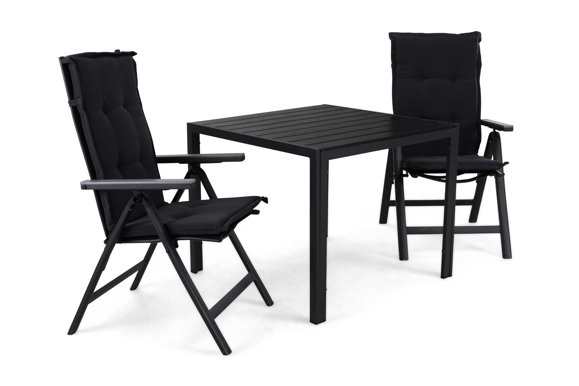 tunis matgrupp utomhus 90 + 2 monaco positionsstol m dyna - svart/svart/grå/grå