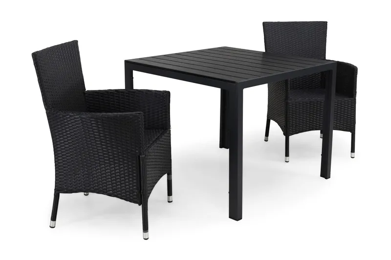 Tunis Matgrupp Utomhus 90 + 2 Thor Fåtölj - Svart - Utemöbler - Utegrupp - Matgrupper utomhus