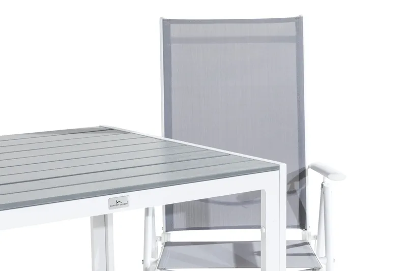 Tunis Matgrupp Utomhus 90x90 + 2 Maggie Positionsstol - Vit/Grå - Utemöbler - Utegrupp - Matgrupper utomhus