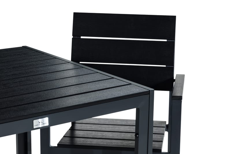 Tunis Matgrupp Utomhus 90x90 + 2 Stapelstolar - Svart - Utemöbler - Utegrupp - Matgrupper utomhus