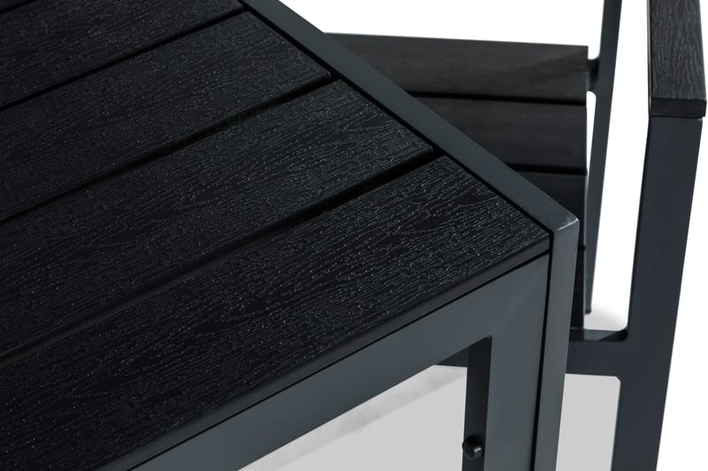 Tunis Matgrupp Utomhus 90x90 + 2 Stapelstolar - Svart - Utemöbler - Utegrupp - Matgrupper utomhus