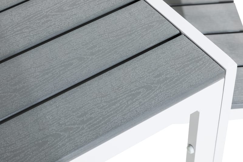 Tunis Matgrupp Utomhus 90x90 + 2 Stapelstolar - Vit/Grå - Utemöbler - Utegrupp - Matgrupper utomhus