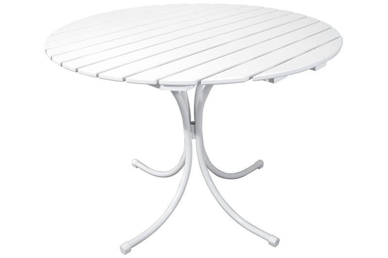 Vaxholm Matgrupp Utomhus Rund 100 cm + 4 Utestolar Vit - Utemöbler - Utegrupp - Matgrupper utomhus