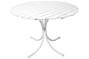 Vaxholm Matgrupp Utomhus Rund 100 cm + 4 Utestolar Vit - Utemöbler - Utegrupp - Matgrupper utomhus