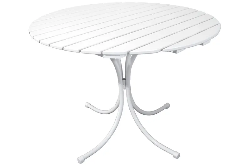 Vaxholm Matgrupp Utomhus Rund 100 cm + 4 Utestolar Vit - Utemöbler - Utegrupp - Matgrupper utomhus