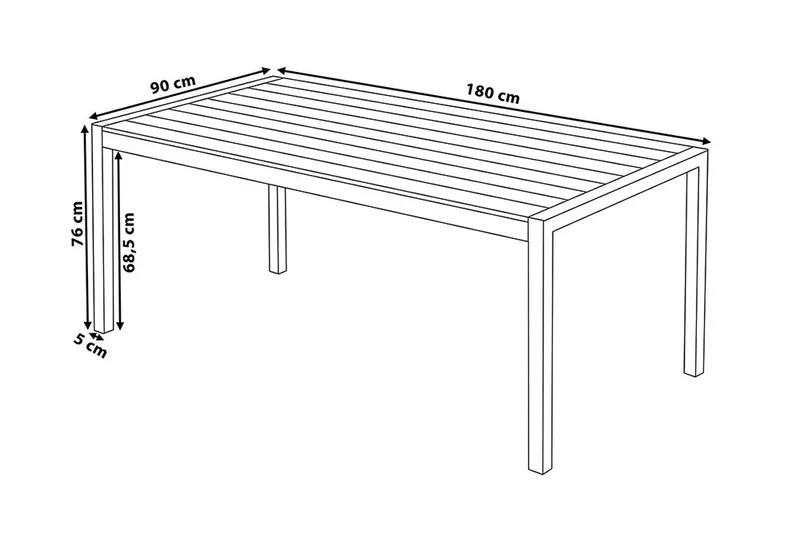 Vernio Trädgårdsmöbelset Med Utebord+6 Utestolar - Vit - Utemöbler - Utegrupp - Matgrupper utomhus