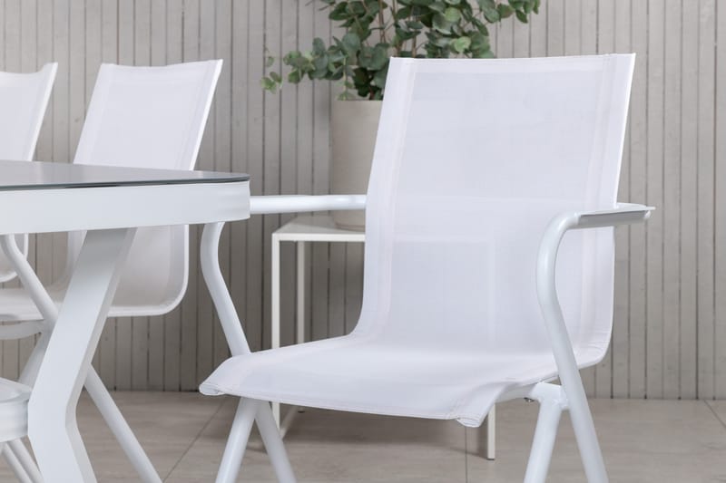 Virya Matgrupp 200cm + 6 Alina Matstolar Vit - Vit - Utemöbler - Utegrupp - Matgrupper utomhus