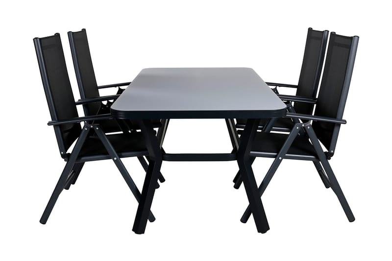 Virya Matgrupp Utomhus 160cm + 4 Break Positionsstolar - Vit - Utemöbler - Utegrupp - Matgrupper utomhus