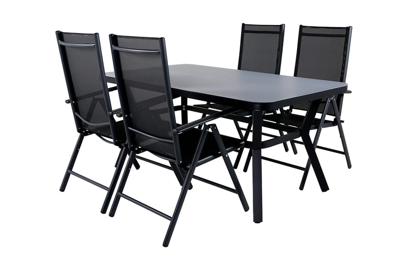 Virya Matgrupp Utomhus 160cm + 4 Break Positionsstolar - Vit - Utemöbler - Utegrupp - Matgrupper utomhus