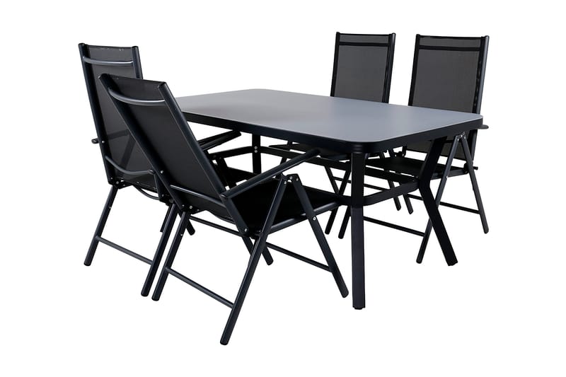 Virya Matgrupp Utomhus 160cm + 4 Break Positionsstolar - Vit - Utemöbler - Utegrupp - Matgrupper utomhus