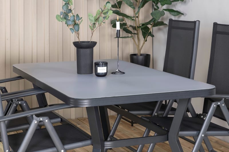 Virya Matgrupp Utomhus 160cm + 4 Break Positionsstolar - Vit - Utemöbler - Utegrupp - Matgrupper utomhus