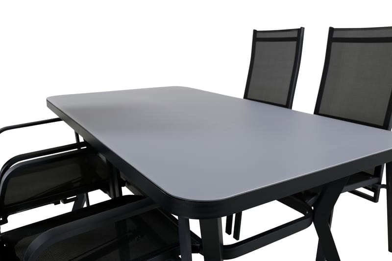 Virya Matgrupp Utomhus 160cm + 4 Copacabana Reclinerstolar - Svart - Utemöbler - Utegrupp - Matgrupper utomhus