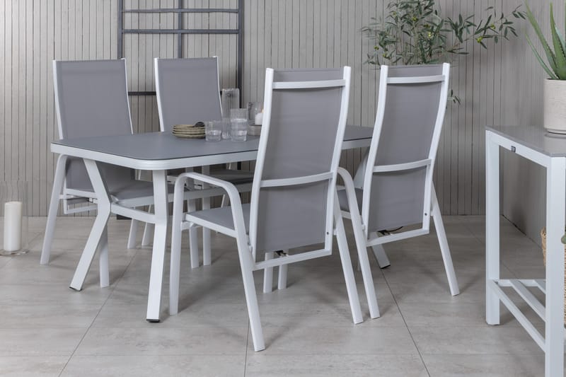 Virya Matgrupp Utomhus 160cm + 4 Copacabana Reclinerstolar - Svart/Brun - Utemöbler - Utegrupp - Matgrupper utomhus