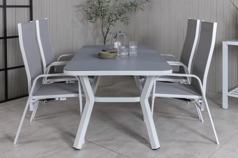 Virya Matgrupp Utomhus 160cm + 4 Copacabana Reclinerstolar - Svart/Brun - Utemöbler - Utegrupp - Matgrupper utomhus