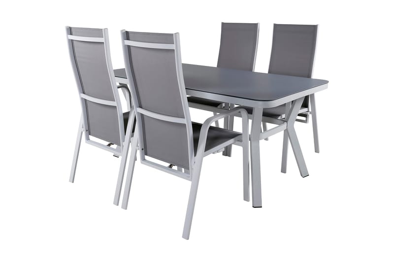 Virya Matgrupp Utomhus 160cm + 4 Copacabana Reclinerstolar - Svart/Brun - Utemöbler - Utegrupp - Matgrupper utomhus