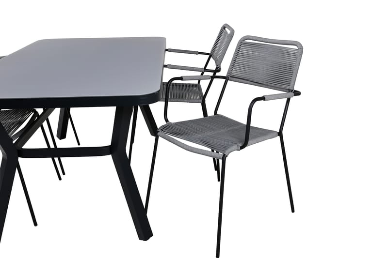 Virya Matgrupp Utomhus 160cm + 4 Lindos Karmstolar - Vit - Utemöbler - Utegrupp - Matgrupper utomhus