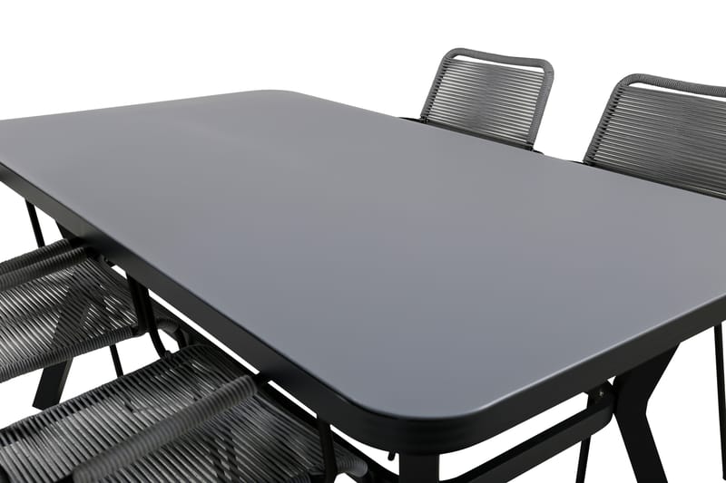 Virya Matgrupp Utomhus 160cm + 4 Lindos Karmstolar - Vit - Utemöbler - Utegrupp - Matgrupper utomhus