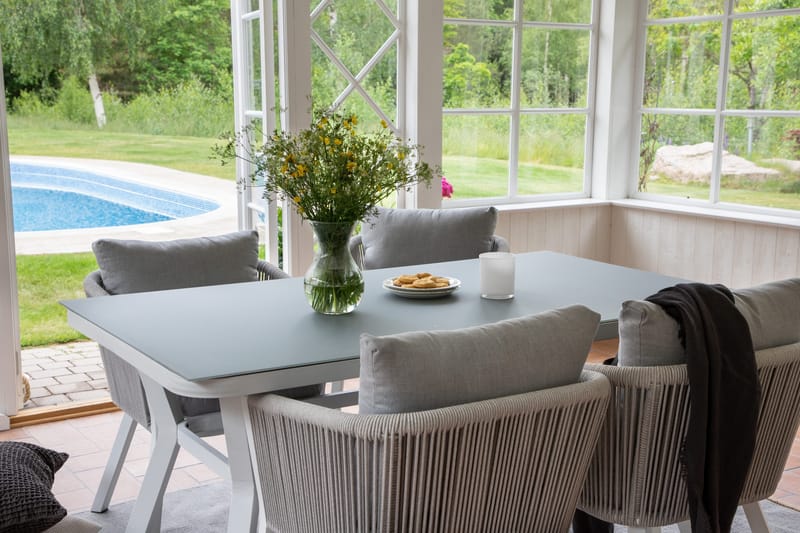 Virya Matgrupp Utomhus 160cm + 4 Matstolar - Svart/Natur - Utemöbler - Utegrupp - Matgrupper utomhus