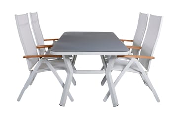 Virya Matgrupp Utomhus 160cm + 4 Panama Positionsstolar - Svart - Utemöbler - Utegrupp - Matgrupper utomhus