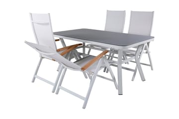 Virya Matgrupp Utomhus 160cm + 4 Panama Positionsstolar - Svart - Utemöbler - Utegrupp - Matgrupper utomhus