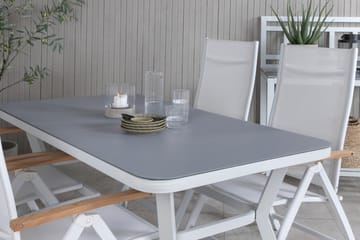Virya Matgrupp Utomhus 160cm + 4 Panama Positionsstolar - Svart - Utemöbler - Utegrupp - Matgrupper utomhus