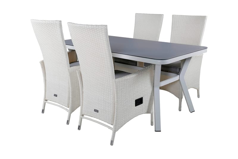 Virya Matgrupp Utomhus 160cm + 4 Padova Reclinerstolar - Svart/Natur - Utemöbler - Utegrupp - Matgrupper utomhus