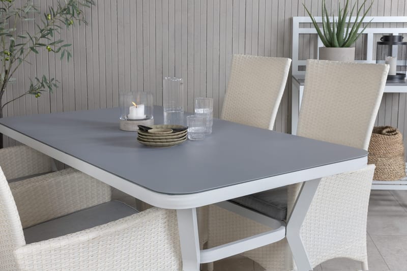 Virya Matgrupp Utomhus 160cm + 4 Padova Reclinerstolar - Svart/Natur - Utemöbler - Utegrupp - Matgrupper utomhus