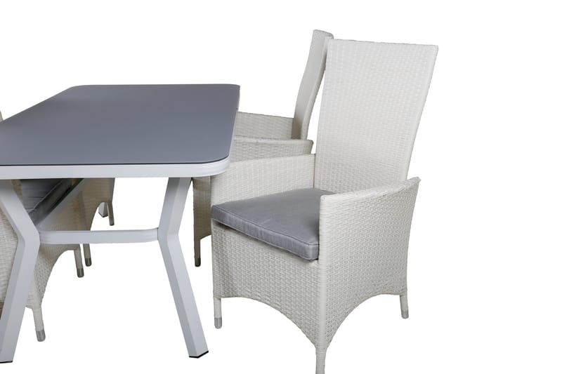 Virya Matgrupp Utomhus 160cm + 4 Padova Reclinerstolar - Svart/Natur - Utemöbler - Utegrupp - Matgrupper utomhus