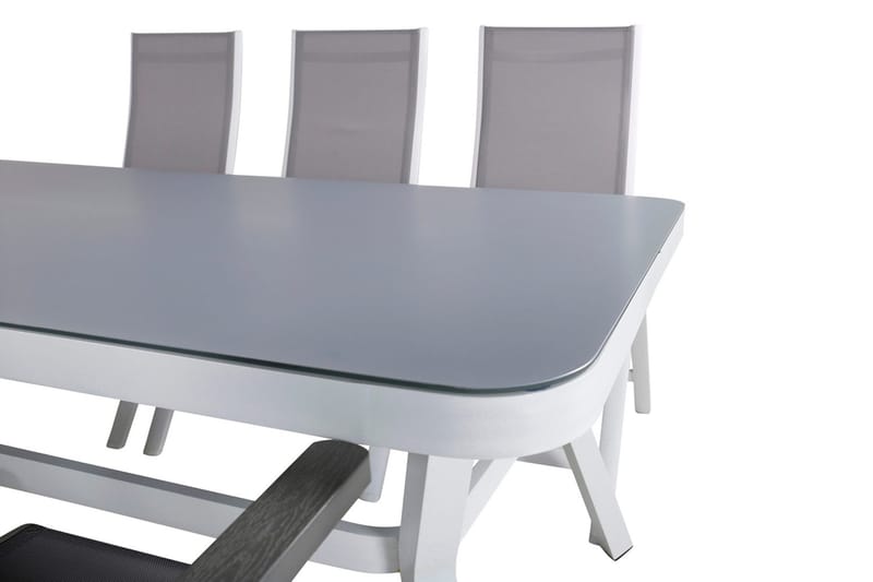 Virya Matgrupp Utomhus 200cm + 6 Albany Positionsstolar - Svart - Utemöbler - Utegrupp - Matgrupper utomhus