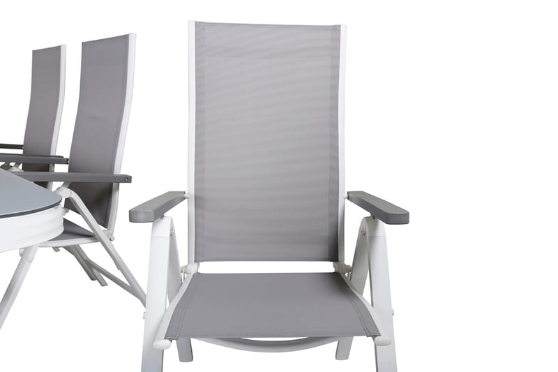 Virya Matgrupp Utomhus 200cm + 6 Albany Positionsstolar - Svart - Utemöbler - Utegrupp - Matgrupper utomhus