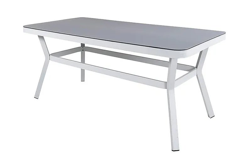 Virya Matgrupp Utomhus 200cm + 6 Albany Positionsstolar - Vit/Grå - Utemöbler - Utegrupp - Matgrupper utomhus