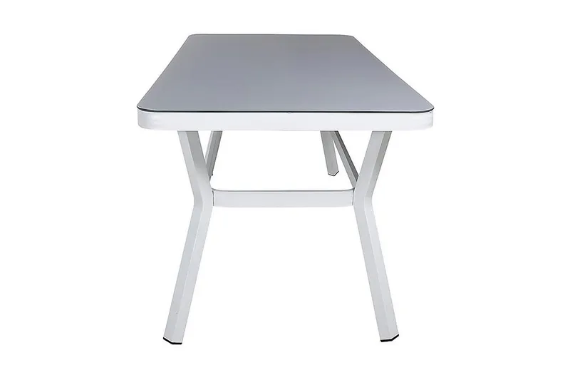 Virya Matgrupp Utomhus 200cm + 6 Albany Positionsstolar - Vit/Grå - Utemöbler - Utegrupp - Matgrupper utomhus