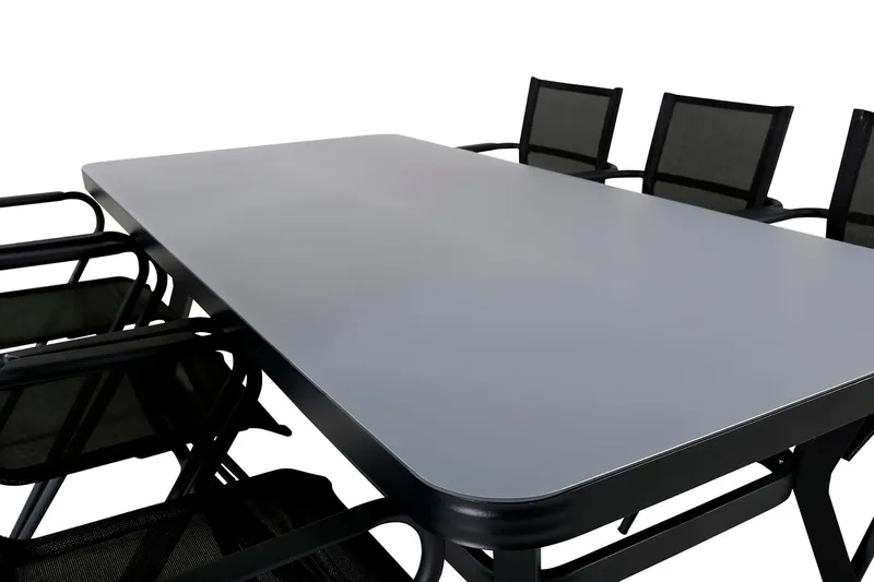 Virya Matgrupp Utomhus 200cm + 6 Alina Matstolar - Brun/Vit - Utemöbler - Utegrupp - Matgrupper utomhus