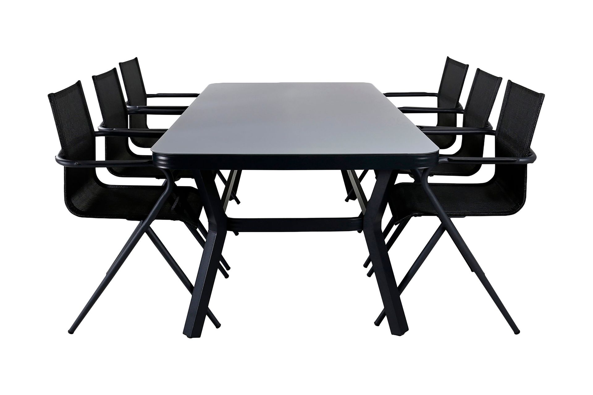 Virya Matgrupp Utomhus 200cm + 6 Alina Matstolar - Brun/Vit