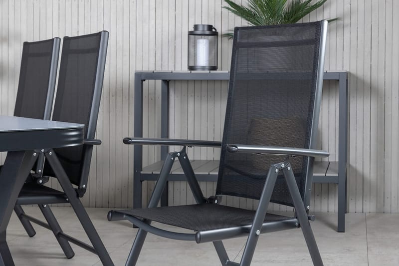 Virya Matgrupp Utomhus 200cm + 6 Break Positionsstolar - Brun/Vit - Utemöbler - Utegrupp - Matgrupper utomhus